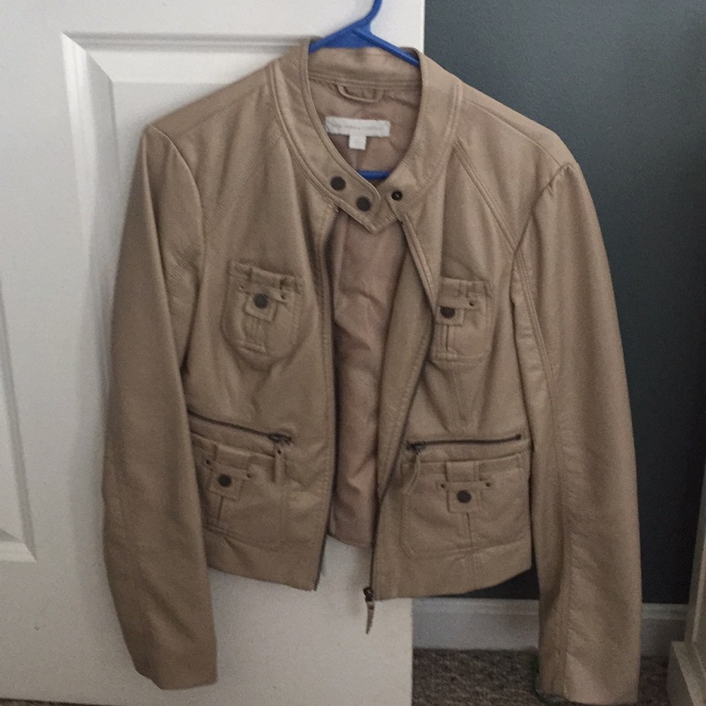 New York & Company tan leather jacket